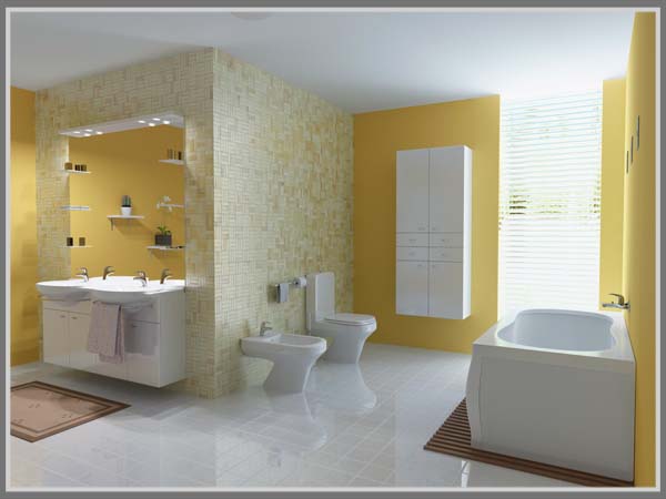 Kamar mandi warna cerah